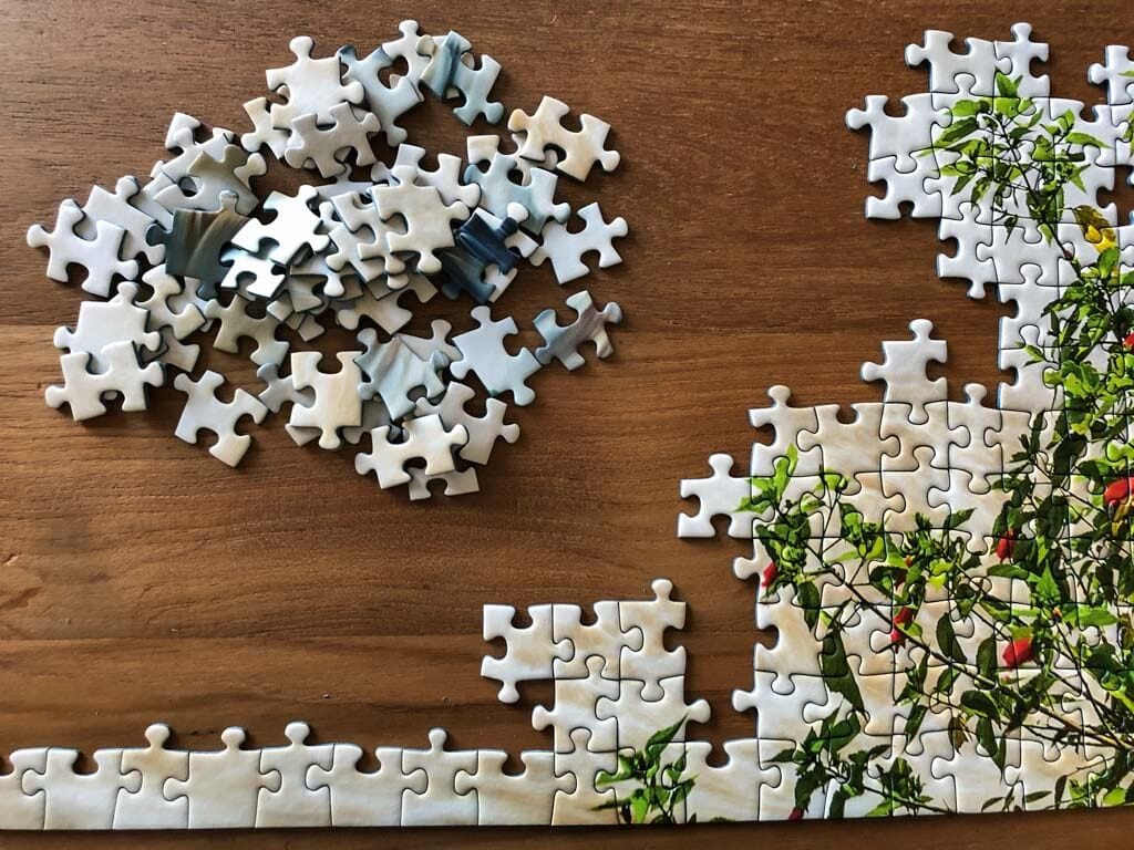 Partially assembled puzzle