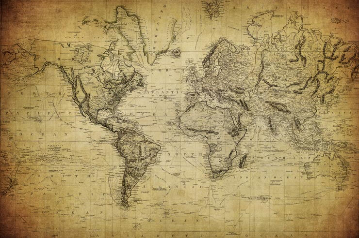 A historical world map from 1814