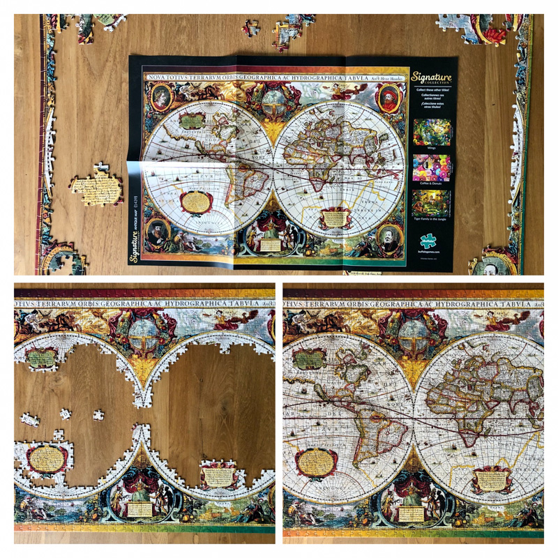 Jigsaw puzzle progress: Antique map by Buffalo Games
