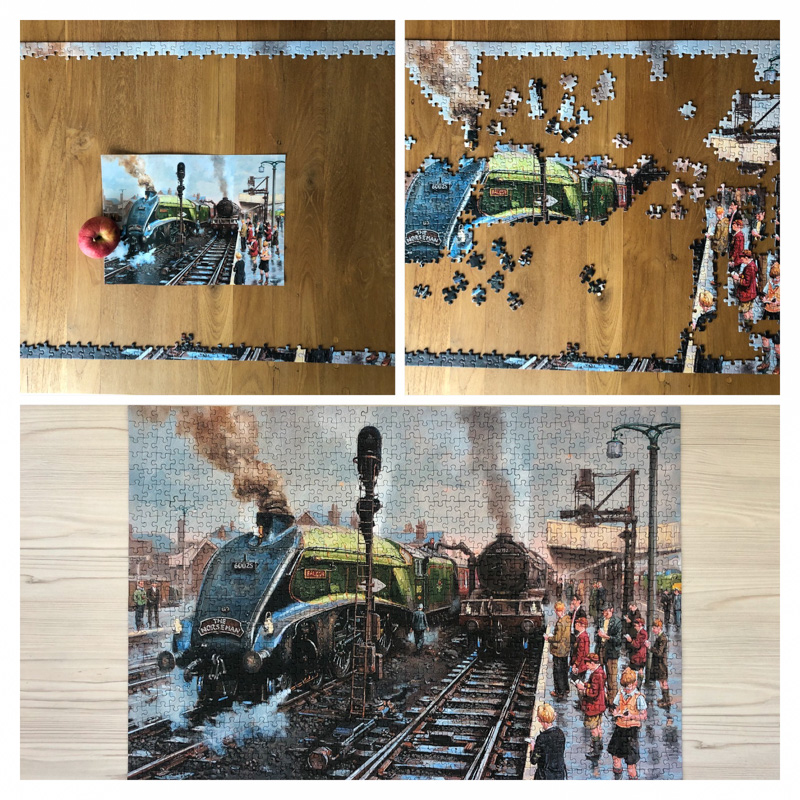 Jigsaw puzzle progress: Spotters at Doncaster by Gibsons